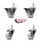 Service Caster 3'' Nylon Wheel Swivel 7/16'' Grip Ring Stem Caster Set 2 Brakes, 4PK SCC-GR20S314-NYS-PLB-716138-2-S-2 - alternate 5